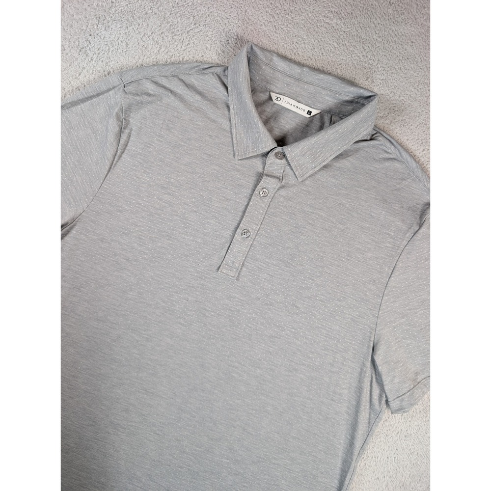 7Diamonds Nikos Polo Shirt Mens Large Gray Textured Short Sleeve SMP-1596
